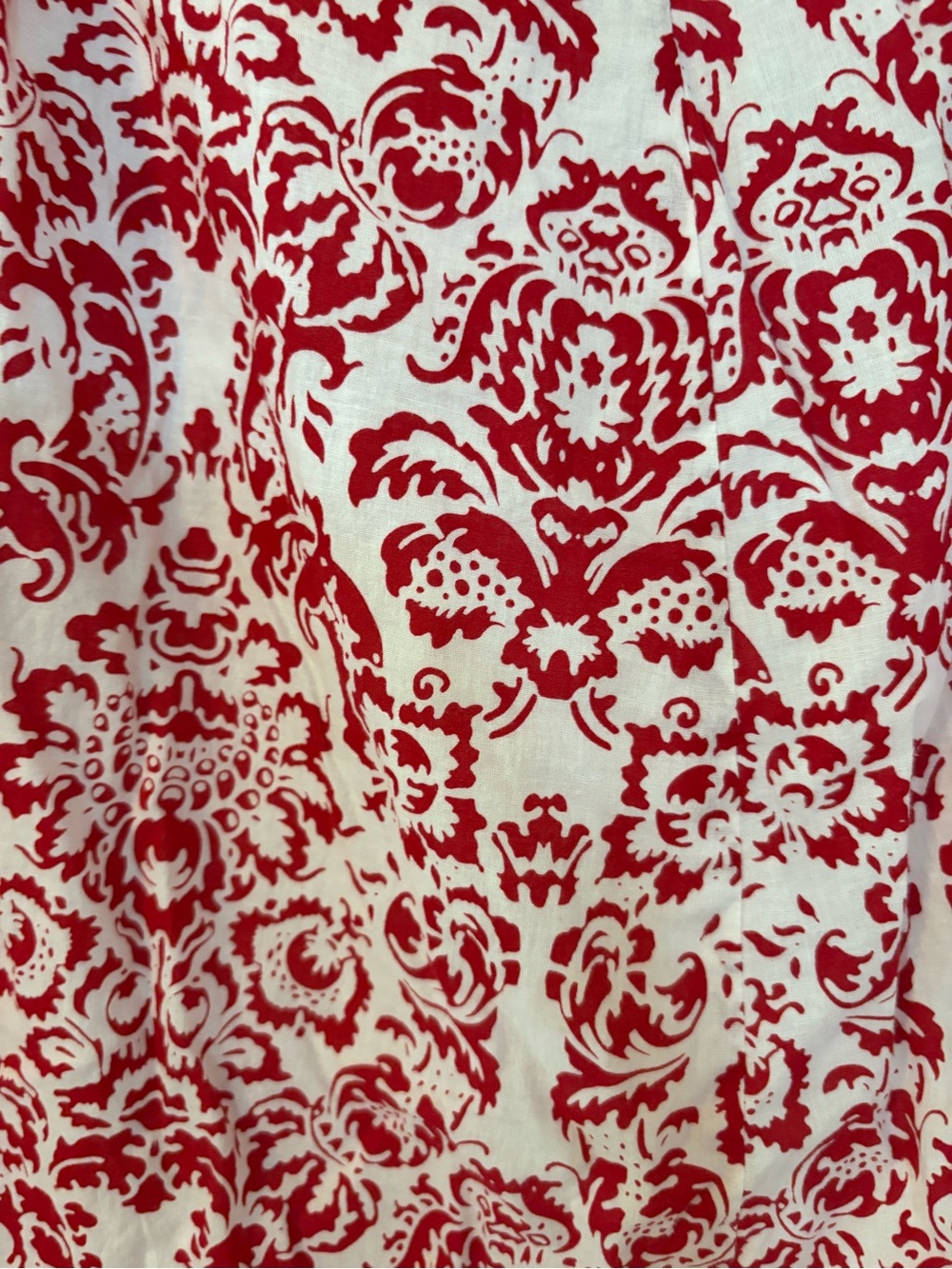Lapis Red & Ivory Floral Midi Skirt XL Cottagecore Cotton Lined NWOT - Picture 5 of 9